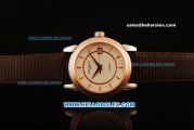Patek Philippe Calatrava Swiss ETA 2836 Automatic Rose Gold Case with White Dial and Black Leather Strap