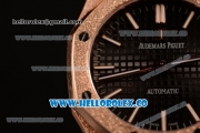 Audemars Piguet Royal Oak 41MM Clone AP Calibre 3120 Automatic Rose Gold Case with Black Dial and Rose Gold Bracelet - (EF)