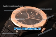 Hublot Classic Fusion 9015 Auto PVD/Rose Gold Case with Black Dial and Black Leather Strap