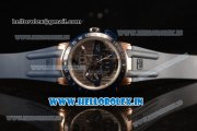 Ulysse Nardin Executive Dual Time & Big Date Japanese Miyota 9015 Automatic Rose Gold Case Coffce Dial Arabic Numeral Markers With Rose Gold Bezel Blue Rubber Strap(GF)