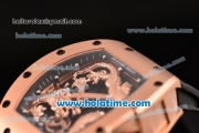 Richard Mille Tourbillon RM 057 Dragon Swiss ETA 2824 Automatic Rose Gold Case with Black Rubber Strap and Dragon Dial