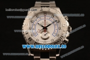 Rolex Yacht-Master II Chronograph Swiss Valjoux 7750 Automatic Steel Case with White Dial and Dots Markers (JF)