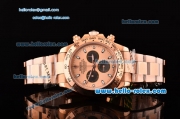 Rolex Daytona Chronograph Swiss Valjoux 7750-SHG Automatic Rose Gold Case with Rose Gold Dial and White Stick Markers