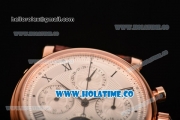 Patek Philippe Grand Complication Chrono Venus 7750 Manual Winding Rose Gold Case with White Dial and Black Roman Numeral Markers