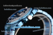 Rolex Submariner Asia 2813 Automatic Full Blue PVD with White Markers and Blue Dial