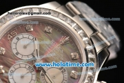 Rolex Daytona Chrono Swiss Valjoux 7750 Automatic Steel Case/Strap with Diamond Bezel and Brown MOP Dial