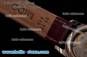 Mido Baroncelli II Swiss ETA 2824 Automatic Steel Case with Diamond Bezel Brown Leather Strap and Brown Dial