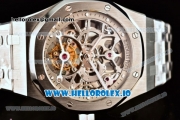 Audemars Piguet Royal Oak Skeleton Tourbillon Swiss Tourbillon Manual Winding Steel Case Skeleton Dial With Dots Markers Steel Bracelet