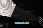 Hublot Big Bang Swiss Valjoux 7750 Chronograph Movement Steel Case with Black Dial and Ceramic Bezel-Black Rubber Strap