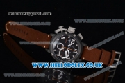 U-Boat Chimera Chrono Japanese Miyota OS10 Quartz PVD Case with Black Dial Yellow Second Hand and Brown Leather Strap