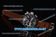 U-Boat Chimera Chrono Japanese Miyota OS10 Quartz PVD Case with Black Dial Yellow Second Hand and Brown Leather Strap