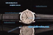 Patek Philippe Calatrava Swiss ETA 2824 Automatic Stainless Steel Case with Black Leather Strap and White Dial Roman Markers