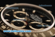 Rolex Daytona Chronograph Swiss Valjoux 7750 Automatic Movement PVD Case with Black Dial and PVD Strap