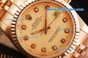 Rolex Datejust Automatic Full Rose Gold with Diamond Marking and Rose Gold Dial