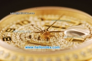 Rolex Day Date Swiss ETA 2836 Automatic Yellow Gold Case with Diamond Dial/Bezel and Gold Diamond Strap