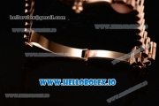 Rolex Datejust Swiss ETA 2671 Automatic Rose Gold Case with White Dial Diamonds Markers and Rose Gold Bracelet (BP)