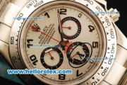 Rolex Daytona II Chronograph Swiss Valjoux 7750 Automatic Movement Full Steel with Silver Dial and Arabic Numerals