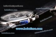 Cartier Ballon Bleu De 45MM Miyota Quartz Steel Case with Black Dial and Black Leather Strap