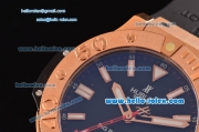 Hublot Big Bang King Swiss Valjoux 7750-CHG Automatic Rose Gold Case with stick Markers and Black Rubber Strap