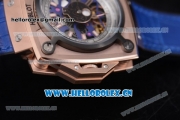 Hublot Masterpiece MP 08 Antikythera Sunmoon Asia 2813 Automatic Rose Gold Case Skeleton Dial Blue Leather Strap and White/Rose Gold Markers