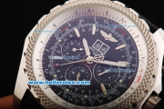 Breitling Bentley Motors Automatic with Black Dial and White Bezel-Black Leather Strap