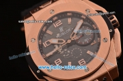 Hublot Big Bang Ferrari Swiss Valjoux 7750-SHG Automatic Rose Gold Case with Black Dial Stick/Numeral Marekrs and Black Rubber Strap