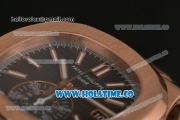 Patek Philippe Nautilus Chrono Swiss Valjoux 7750 Automatic Rose Gold Case with Black Dial and Stick Markers - 1:1 Original (BP)