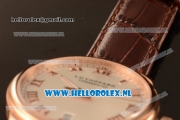 Chopard L.U.C 9015 Auto Rose Gold Case with White Dial and Brown Leather Strap - 1:1 Original (JF)