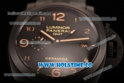 Panerai PAM 438 O Luminor GMT Clone Panerai P.9000 Automatic Full Ceramic Case with Black Dial and Arabic Numeral Markers (ZF)