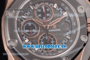 Audemars Piguet Royal Oak Offshore Chronograph Michael Schumacher Clone AP Calibre 3126 Automatic Rose Gold Case with Black Dial and Grey Rubber Strap (J12)