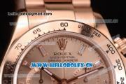 Rolex Cosmograph Daytona Swiss Valjoux 7750 Automatic Rose Gold Case/Bracelet with Rose Gold Dial and Stick Markers (BP)