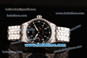 IWC Pilots Asia ST16 Automatic Full Steel with Black Dial and White Stick/Arabic Numeral Markers