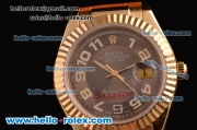 Rolex Datejust 2813 Automatic Gold Case with Brown Dial and Brown Leather Strap