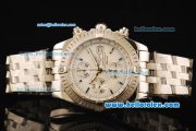 Breitling Chronomat Evolution Chronograph Swiss ETA 7750 Automatic Movement Full Steel with White Dial and Stick Markers