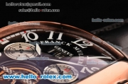 Franck Muller Casablanca Automatic Rose Gold Case with Black Dial and White Number Marking-Black Leather Strap