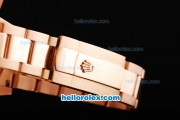 Rolex Milgauss Automatic Movement with White Dial and Full Rose Gold Bezel-Case and Strap