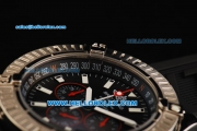 Breitling Avenger Chronograph Miyota Quartz Movement Steel Case with Black Dial and Black Rubber Strap