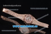 Audemars Piguet Royal Oak Offshore Seiko VK67 Quartz Rose Gold/Diamonds Case with Rose Gold Dial and Diamonds Bezel