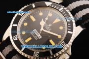 Rolex Submariner Comex Automatic Movement Steel Case with Black Dial and Two Tone Nylon Strap