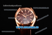 Omega Aqua Terra 150 M Co-Axial Clone Omega 8501 Automatic Rose Gold Case with Brown Dial and Stick Markers (EF)