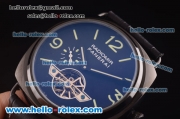 Panerai Radiomir Tourbillon Automatic PVD Case with Black Dial and Black Leather Strap