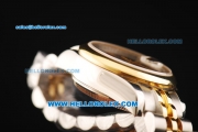 Rolex Datejust Automatic Movement Steel Case with Brown Dial and Gold Bezel-Two Tone Strap-Lady Model