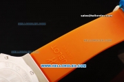 Hublot Big Bang Chronograph Miyota Quartz Movement Steel Case with Orange Markers and Orange Rubber Strap - Lady Model
