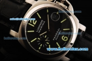 Panerai Luminor Marina Pam 104 Automatic Movement Steel Case with Black Dial and Green Markers