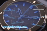 Hublot Classic Fusion Chrono Miyota Quartz PVD Case with Black Dial and Blue Markers