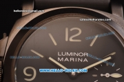 Panerai Special Edition 2002 Luminor Marina Left Handed Swiss ETA 6497 Manual Winding PVD Case with Black Dial and Black Rubber Strap - 1:1 Original