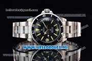 Rolex Submariner Vintage Asia 2813 Automatic Steel Case with Black Dial Yellow Dots Markers and Steel Bracelet