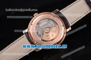 Audemars Piguet Jules Audemars Clone AP Calibre 3120 Automatic Rose Gold Case with Black Dial Black Leather Strap and Stick Markers (EF)