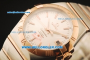 Omega Constellation Swiss Quartz Movement Steel Case with Rose Gold Marker/Bezel and Two Tone Strap