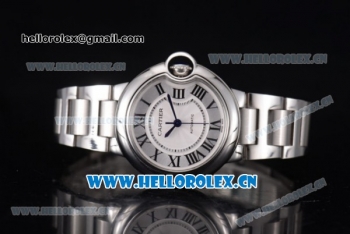 Cartier Ballon Bleu De Mideum Swiss Quartz Stainless Steel Case/Bracelet with White Dial and Roman Numeral Markers